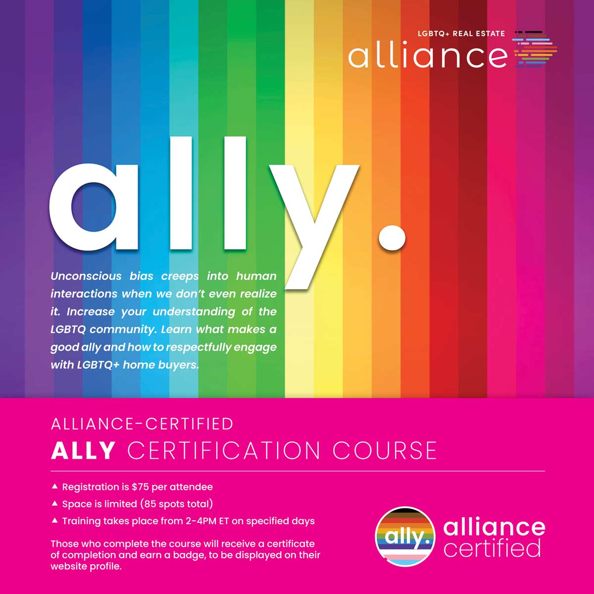 Image of Alliance Certification Course flyer
